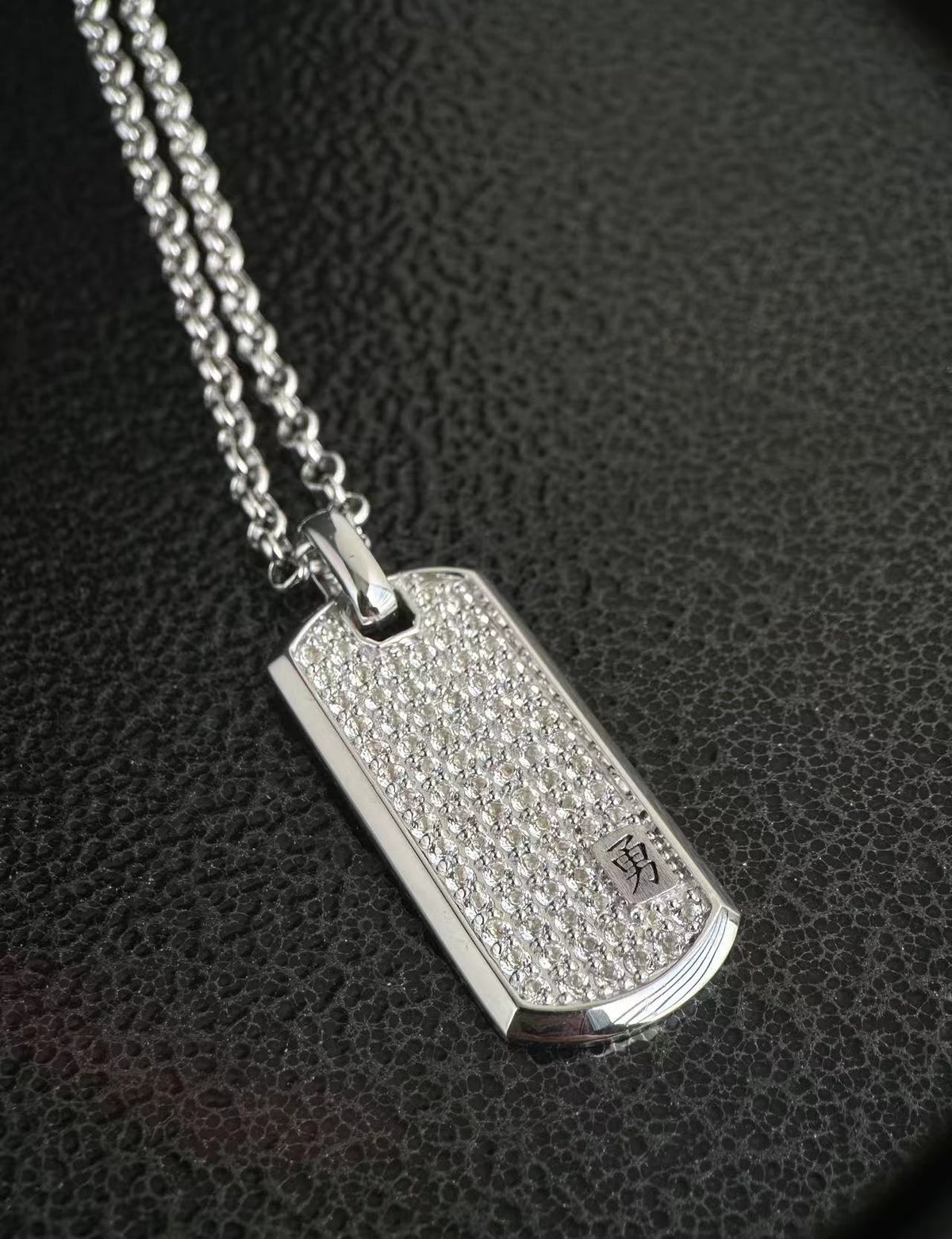 "Stone Faced" Tag Necklace